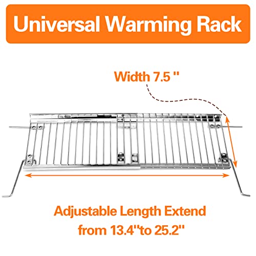 Utheer 13.4''-25.2'' Warming Rack for Charbroil Grill Replacement Parts 2&3&4 Burner 463347017 463376018P2 466347017 463625217 463371116 463673017 Stainless Steel Grill Adjustable Warming Grates - Grill Parts America