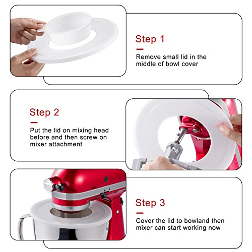 Mixer Bowl Cover for KitchenAid Tilt-Head 4.5-5 Quart Stand Mixer, Mixer Assecories Bowl Covers to Prevent Ingredients from Spilling, Mixer Lid Splash Guard, Open Hole Design in The Middle (2 Pack) - Kitchen Parts America