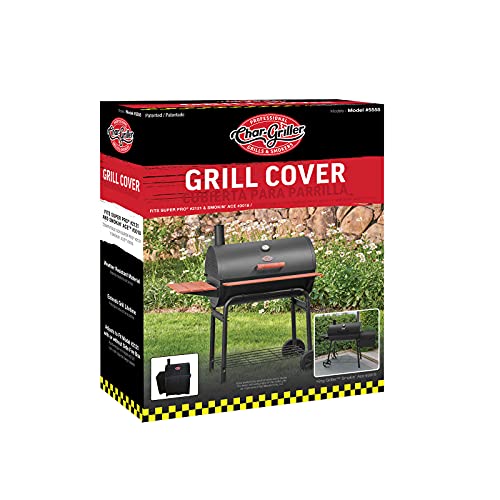 Char-Griller 5555 Grill Cover, Fits Models: 3018, 2121, 2222, 2828, 2727, 2929, 1224, E1224, 1329, 1334, Black - Grill Parts America