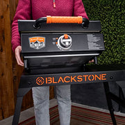 Blackstone Universal Griddle Stand with Adjustable Leg and Side Shelf - Made to fit 17” or 22” Propane Table Top – Perfect Take Along Grill Accessories for Outdoor Cooking Camping (Black) - Grill Parts America