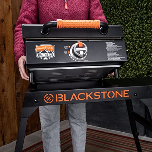 Blackstone Universal Griddle Stand with Adjustable Leg and Side Shelf - Made to fit 17” or 22” Propane Table Top – Perfect Take Along Grill Accessories for Outdoor Cooking Camping (Black) - Grill Parts America