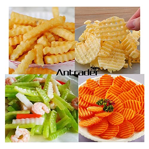 Crinkle Cutters, French Fry Slicer Waffle Fry Cutter Stainless Steel Blade  Wooden Handle Vegetable Salad Chopping Knife, 2 Pack