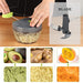 Manual Food Chopper Vegetable Cutter, Chopper Hand String Vegetable Chopper Onions Cutter for Vegetable Fruits Nuts Durable BPA Free Food Safe Material (2 Cup-Gray) - Kitchen Parts America