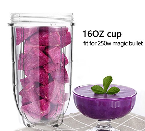 2 Pack 22 oz Tall Cup with Flip Top To-Go Lid and Cross Blade Replacement Parts Compatible with Magic Bullet 250W MB1001 Blenders