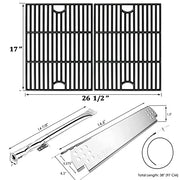 Hisencn Grill Parts for Home Depot Nexgrill 4 Burner 720-0830H, 720-0783E, 5 Burner 720-0888N, 720-0888 Gas Grill Models, 304 Stainless Steel Grill Burner, Heat Plate, Cast Iron Grill Grates - Grill Parts America