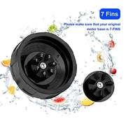 Replacement Parts for Ninja Blender 7 Fins Bottom Blade and 1 Gasket Rubber for Nutri Ninja Auto iQ BL482-30 BL492 BL642-30 NN102 BL687CO-30 BL2013 (Blade Updated) - Kitchen Parts America