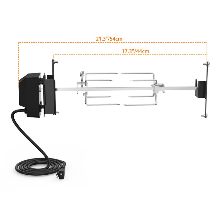 onlyfire Stainless Steel Grill Rotisserrie Kit for Weber 18-inch WSM Smokey Mountain Cooker - Grill Parts America