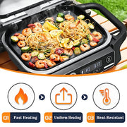 GRISUN Enamel Cast Iron Griddle for XSKGRDPLT Woodfire, Compatible for Ninja Woodfire Grills OG700 Series, Outdoor Flat Top Griddle Plate with Oil Hole - Grill Parts America
