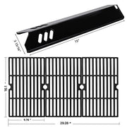 Hisencn Grill Parts for DynaGlo DGF510SBP DGF510SSP, DGF510SSP-D, Heat Plate and Cooking Grid for Backyard BY13-101-001-13, GBC1460W, GBC1461W, GBC1462W, GBC1059WB, BH13-101-099-01, BH14-101-099-01 - Grill Parts America