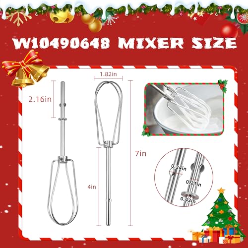 Hand Mixer Beaters W10490648 Hand Mixer Attachment Beaters-hand mixer replacement parts Replace W10490648 KHM2B AP5644233 PS4082859 (2PACK) - Grill Parts America