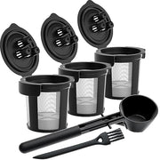 3 Ninja K Cup Reusable Pod for Ninja Dual Brew Pro Coffee Maker by PureHQ - Includes Scoop Funnel - Leak-Free, Easy Fill - Permanent Ninja Coffee Filter Pods for DualBrew CFP201 CFP301 CFP307 CFP451CO - Grill Parts America