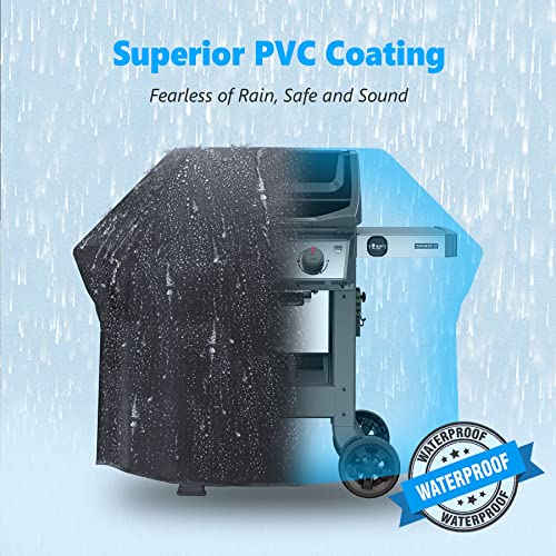 HomWanna Grill Cover 65 Inch - Superior BBQ Cover for Weber Genesis 400 and Summit 400 Series Gas Grill - 600D Outdoor Barbecue Cover for Weber 4 Burner Genesis ii E325s, E410 and Summit E470, S420 - Grill Parts America
