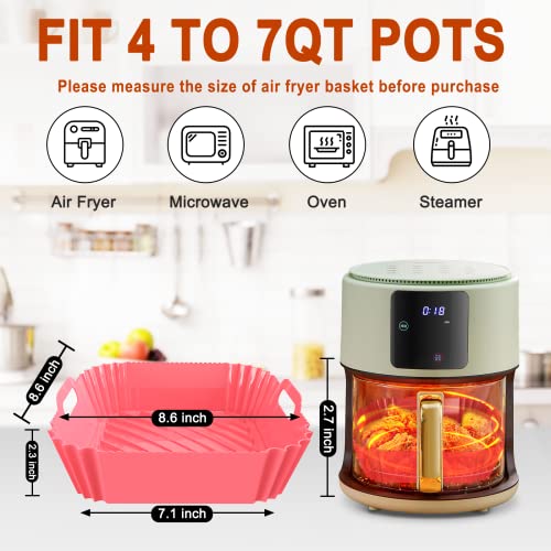 Silicone Air Fryer Basket Liners Inserts Baking Tray Reusable Air Fryer  Silicone Pots for Food Safe Air fryers Oven Accessories