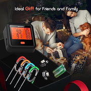 Inkbird Wireless Meat Thermometer, 4 Probes Bluetooth Meat Thermometers for Grilling Smoking Smart Timer LCD Backlight Cooking Thermometer for Oven Outside BBQ Grill Smoker Accessories Gifts for Men - Grill Parts America