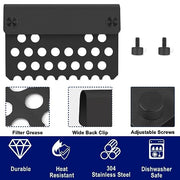 Griddle Grease Gate, Stainless Steel Rear Food Filter Mesh Screen Blocks, Grill Grease Trap Blocker with Screws for Blackstone Flat Top Griddle and Other Grills - Grill Parts America