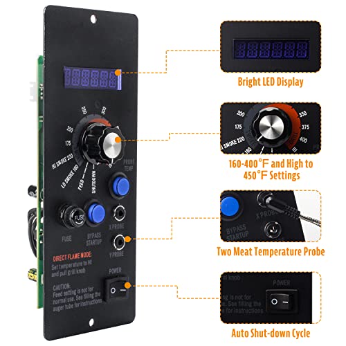 Digital Thermostat Controller Kit Replacement Parts Compatible with Camp Chef Wood Pellet Grills Smoker PG24STX/PG24XT/PG24S/PG24WWS, Include Meat Probe, Temperure Sensor Probe, and Igniter Hot Rod - Grill Parts America