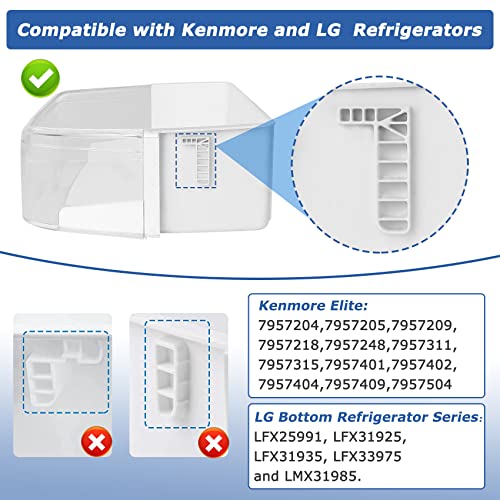 Refrigerator Door Bin AAP73252202, Replacement of the Right Refrigerator Shelf for LG, Kenmore Refrigerators, Replacing AAP73252201, AAP73252206, AAP73252211, MEA62590401, Door Shelf Bin 1 pc - Grill Parts America