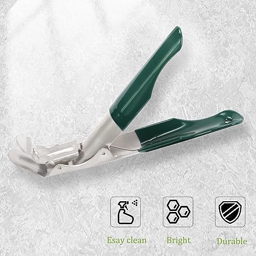 KAMaster Stainless Steel Grill Grate Lifter Gripper,Grate Grabber with Green Protective Cover Grill Grate Lifter Tool for Big Green Egg Accessories Kamado Charcoal Grill Smoker,Weber,Primo,Grill Dome - Grill Parts America
