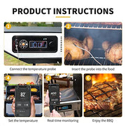 Meat Probe for Masterbuilt, Temperature Probe Replacement Part # 9004190170 Fit Masterbuilt Gravity Series 560/800/1050XL Gravity Series Digital Charcoal Grill + Smoker, 2-Pack with Holders - Grill Parts America