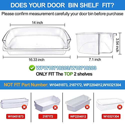 UPGRADED WPW10710203 Refrigerator Door Bin Shelf Replacement, Compatible with Whirlpool Kenmore Refrigerator Door Shelf Parts W10710203, W10451871, W10463668, AP6023888, PS11757236 with Soda Organizer - Grill Parts America