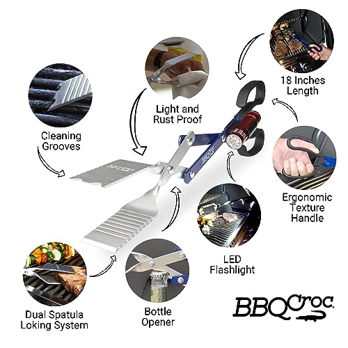 BBQ Croc 3-in-1 Barbecue Tool (15 inch & 18 inch with Flashlight) - Grill Parts America