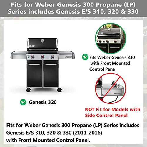 UikJOY 19.5 Inch Grill Burner Tube Replacement Parts for Weber Genesis 300 Series, Gas Grill Burner for Genesis E/S 310, 320 & 330 (2011-2016), Genesis E310 E320 E330 EP310 with Front Control Knobs - Grill Parts America