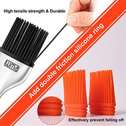 Rwm Basting Brush - Grilling BBQ Baking, Pastry and Oil Stainless Steel Brushes with Back up Silicone Brush Heads(Orange) for Kitchen Cooking & Marinating, Dishwasher - Grill Parts America