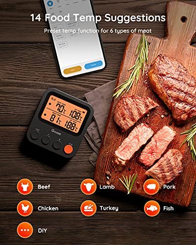 Govee Bluetooth Meat Thermometer, 230ft Range Wireless Grill Thermometer Remote Monitor with Temperature Probe Digital Grilling Thermometer with Smart Alerts for Smoker Cooking BBQ Kitchen Oven - Grill Parts America