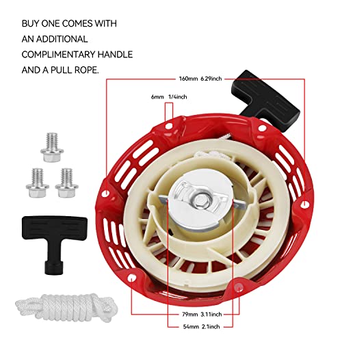 SOFO Recoil Starter for 212 Predator Engine - for Honda GX160 GX200 5.5 6.5HP Champion Generator Parts Pull Cord Replacement 3000 3500w Predator 212 Recoil Predator Engines 212cc Engine with Cord - Grill Parts America