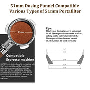 IKAPE Coffee Products, 51mm Espresso Dosing Funnel, Stainless Steel Coffee Dosing Ring Compatible with All 51mm Espresso Portafilter, Including Delonghi EC0680, EC0685 Bottomless Portafilter - Kitchen Parts America