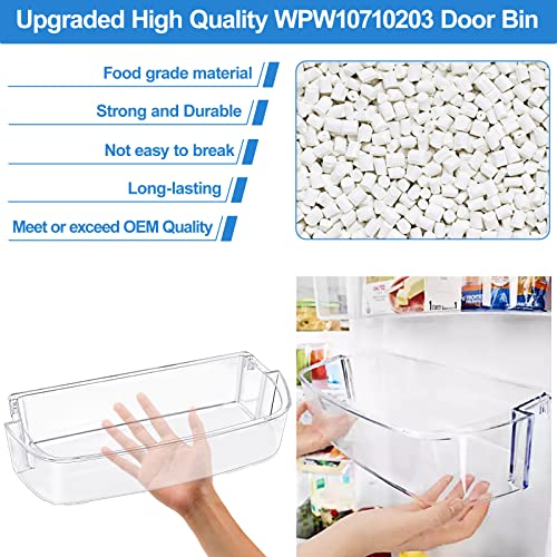 UPGRADED WPW10710203 Refrigerator Door Bin Shelf Replacement, Compatible with Whirlpool Kenmore Refrigerator Door Shelf Parts W10710203, W10451871, W10463668, AP6023888, PS11757236 with Soda Organizer - Grill Parts America
