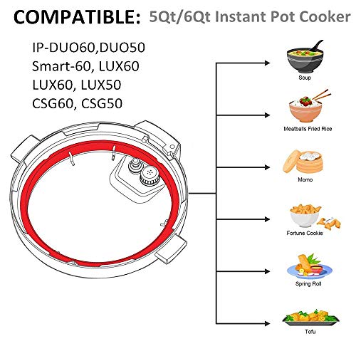 Sealing Ring fits 3 Qt Instant Pot - Replacement Silicone Gasket Seal Rings  for 3 Quart Instapot Pressure Cooker Insta Pot Accessories Parts