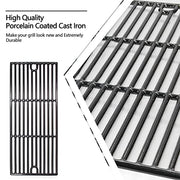 Hongso 17 5/8 Inch Porcelain Coated Cast Iron Cooking Grid Grate Gas Grill Replacement Part for Brinkmann 810-3660-S and Smoke Canyon GR2002401-5C-00, Set of 4, PCD104 - Grill Parts America