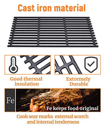 SHINESTAR 17'' x 9 1/2" Grill Grates for Charbroil Tru Infrared 463242716, 463276016, 463242715, Nexgrill 720-0882A, Lowe's 639322, Porcelain-enameled Cast-Iron Cooking Grid, Set of 3 - Grill Parts America
