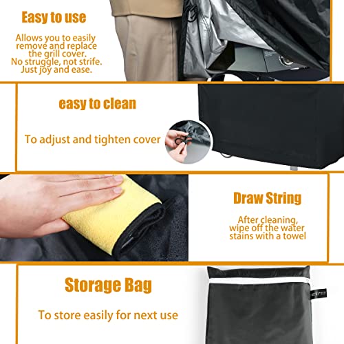 Grill Cover，58 inch BBQ Cover，420D Double Layer Fabric, Waterproof Weather Resistant, UV and Fade Resistant, Fits Weber Char-Broil Nexgrill Brinkmann and More - Grill Parts America