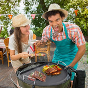 SafBbcue Non-stick Surface Round Universal Griddle for Weber Charcoal Grill and Other BBQ Grills,Nonstick Steel Flat Top Grill with Silicone Finger Sleeve,Stove Top Griddle for Camping&Parties,18"×13" - Grill Parts America
