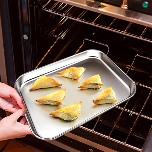WEZVIX Baking Sheet Stainless Steel Baking Tray Cookie Sheet Oven