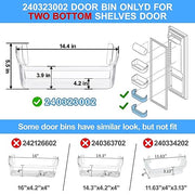 [2 PACK] UPGRADED 240323002 Refrigerator Door Bin Shelf,Compatible with Frigidaire Door shelf Replacement 240323006, 240323010,FGHS2631PF4A,FGHS2655PF5A,FGUS2642LF2,AP2115742 Bottom Door Shelves - Grill Parts America