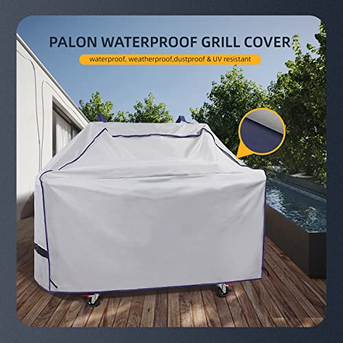 PALON Waterproof BBQ Grill Cover 75-Inch, Heavy Duty Outdoor Gas Grill Covers, with Built-in Vents Velcro, Barbecue Grills All Weather Protector for Weber Char-Broil Brinkmann Nexgrill and More - Grill Parts America