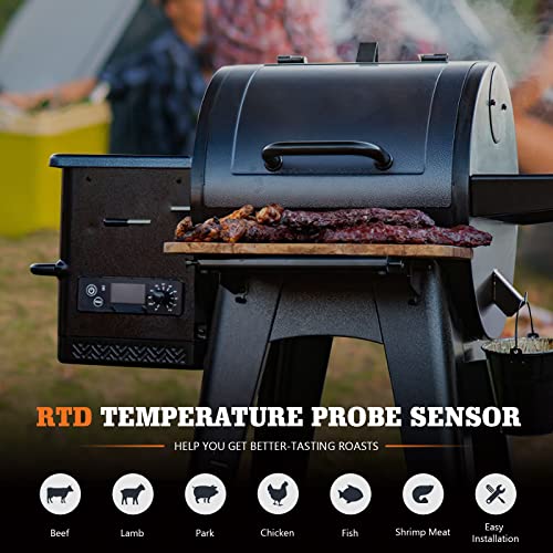 RTD Temp Probe Replacement for Pit Boss Smokers and Grills, RTD Meat Probe Sensor Compatible with PB1000XL-025-R00 V2 (70123-AMP) - Grill Parts America