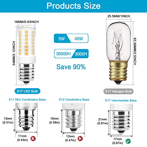 2Pcs Light Bulbs Replacement E14 LED Microwave Oven Bulb Range Hood Bulb  Appliance Bulb