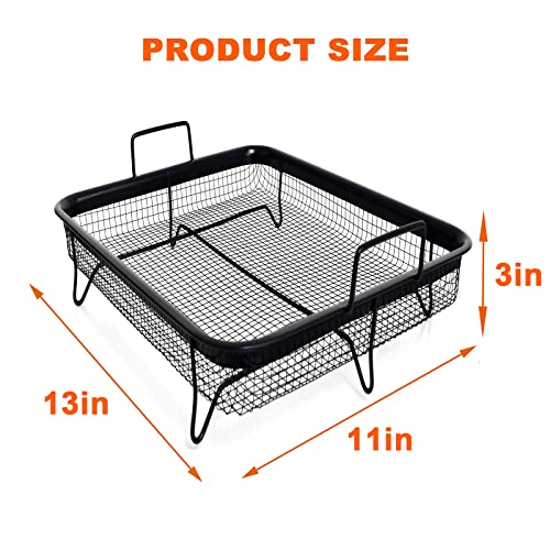 Air Fryer Basket for Oven,13”*11”*3.3" Crisping Basket Air Fry Crisper Basket Non-Stick Air Fryer Replacement Part Stainless Crisper Oven Tray for French Fry/Frozen Food - Kitchen Parts America