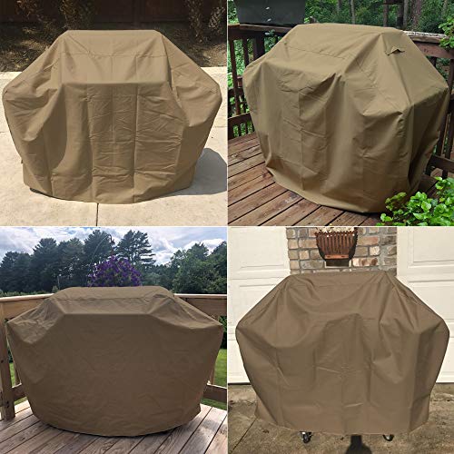 Unicook Grill Cover 55 Inch, Heavy Duty Waterproof BBQ Cover with Sealed Seam, Rip and Fade Resistant BBQ Grill Cover, Compatible with Weber Charbroil Grills, 55" W x 23" D x 42" H, Neutral Taupe - Grill Parts America