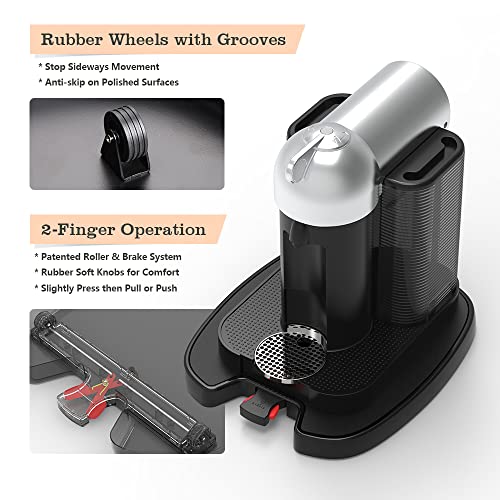 EVERIE GL01-S26 Small Size Metal Slider Tray with Wheels Compatible with Coffee Makers, Stand Mixers, Blenders, Air Fryers, Toaster, Small Appliance - Kitchen Parts America