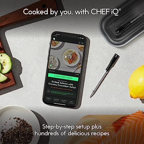 CHEF iQ Smart Wireless Meat Thermometer with 2 Ultra-Thin Probes, Unlimited Range Bluetooth Meat Thermometer, Digital Food Thermometer for Remote Monitoring of BBQ Grill, Oven - Grill Parts America