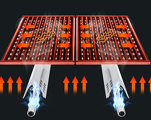 Hisencn 17" Infrared Grill Grates Replacement for Charbroil Performance Tru-Infrared 2 Burner Gas Grill 463633316 463672016 463672216 463672416, Stamped Porcelain Steel Replacement Emitter Plates - Grill Parts America
