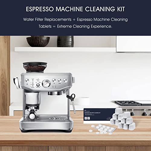 Possiave Espresso Machine Cleaning Tablets and Filters for Breville Espresso Machines (8 Tablets + 12 Filters) - 1.5 Gram Cleaning Tablets & Replacement Water Filter - Espresso Cleaner Accessories - Kitchen Parts America