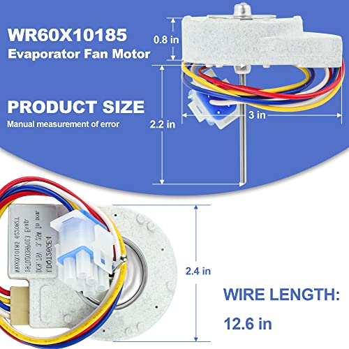 WR60X10185 Refrigerator Evaporator Fan Motor Replacement Part by Romalon Fit for G-E Hot-Point Refrigerators Replaces WR23X10353 WR23X10355 WR23X10364 PS1019114 AP3875639 - Grill Parts America