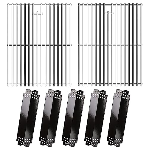 Hisencn Replacement Parts for Nexgrill 720-0830H, 720-0888N, 720-0783E, 720-0888, 720-0783C, Stainless Steel Cooking Grid and Porcelain enameled Steel Heat Plates for Nexgrill 5 Burner Grill - Grill Parts America