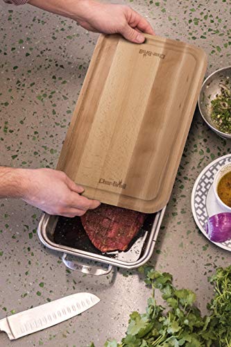 Char-Broil 140014 Grill+ Roasting Dish & Cutting Board, Stainless Steel - Grill Parts America